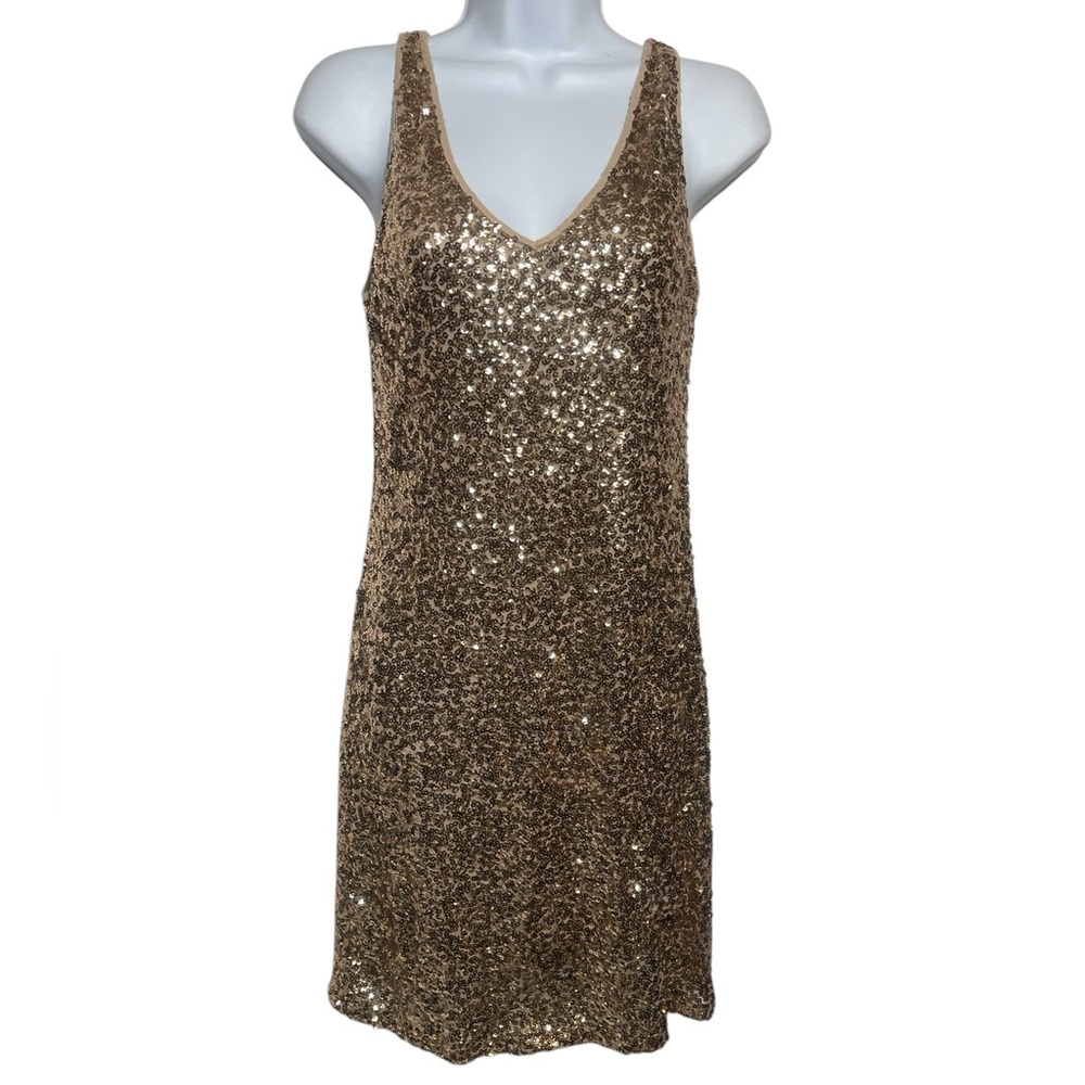 INC International Concepts dress size medium stunning gold sequin dress 💛💛